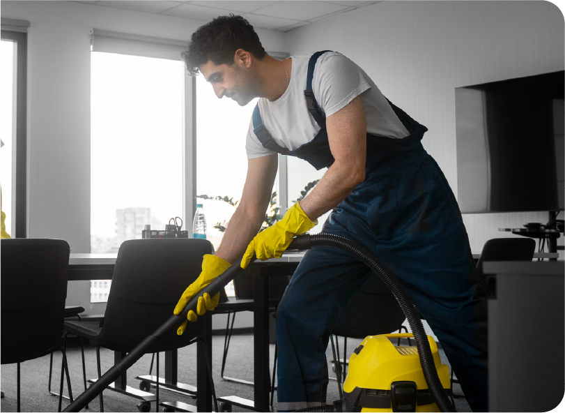 The Luxury Clean specialist cleaning a commercial space